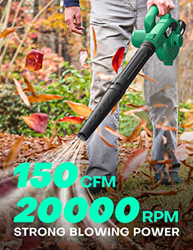 KIMO Cordless Small Leaf Blower Cordless, Green Sweeper