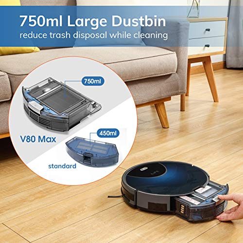 ILIFE V80 Max Mopping Robot Vacuum and Mop Combo - 2000Pa Suction Blue/Black