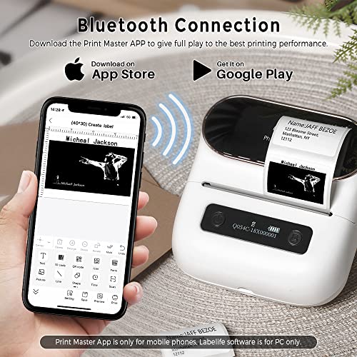 Phomemo M220 Label Maker, Upgrade 3 Inch Barcode 3.14 Inch, white