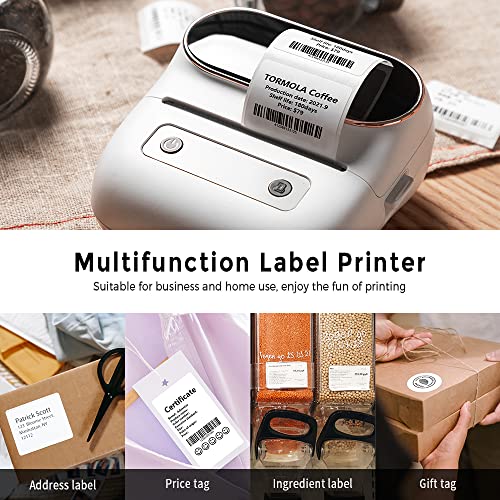 Phomemo M220 Label Maker, Upgrade 3 Inch Barcode 3.14 Inch, white