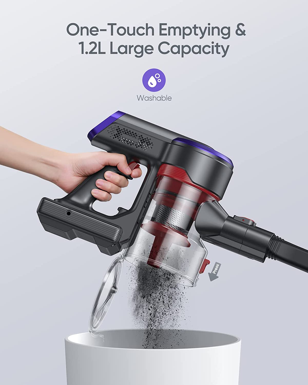 BuTure Cordless Vacuum Cleaner, 400W 33Kpa Powerful Stick with 55min...