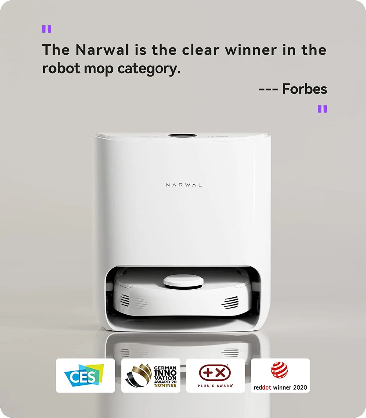 NARWAL T10 Mop Robot, 4-in-1 Robot Vacuum and with Self Cleaning White