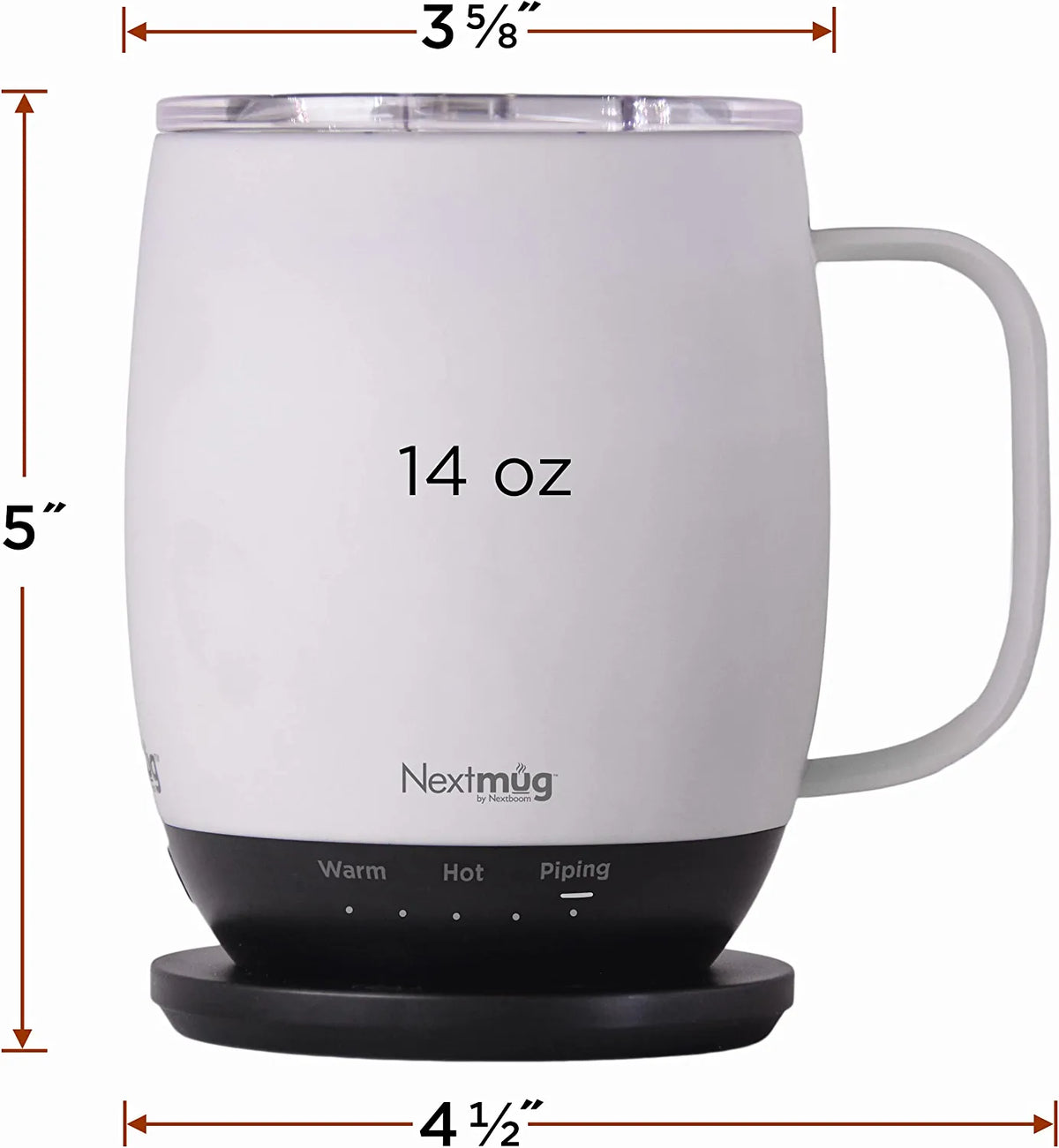 Nextmug - Temperature-Controlled, Self-Heating Coffee Mug (Ivory - 14 Ivory