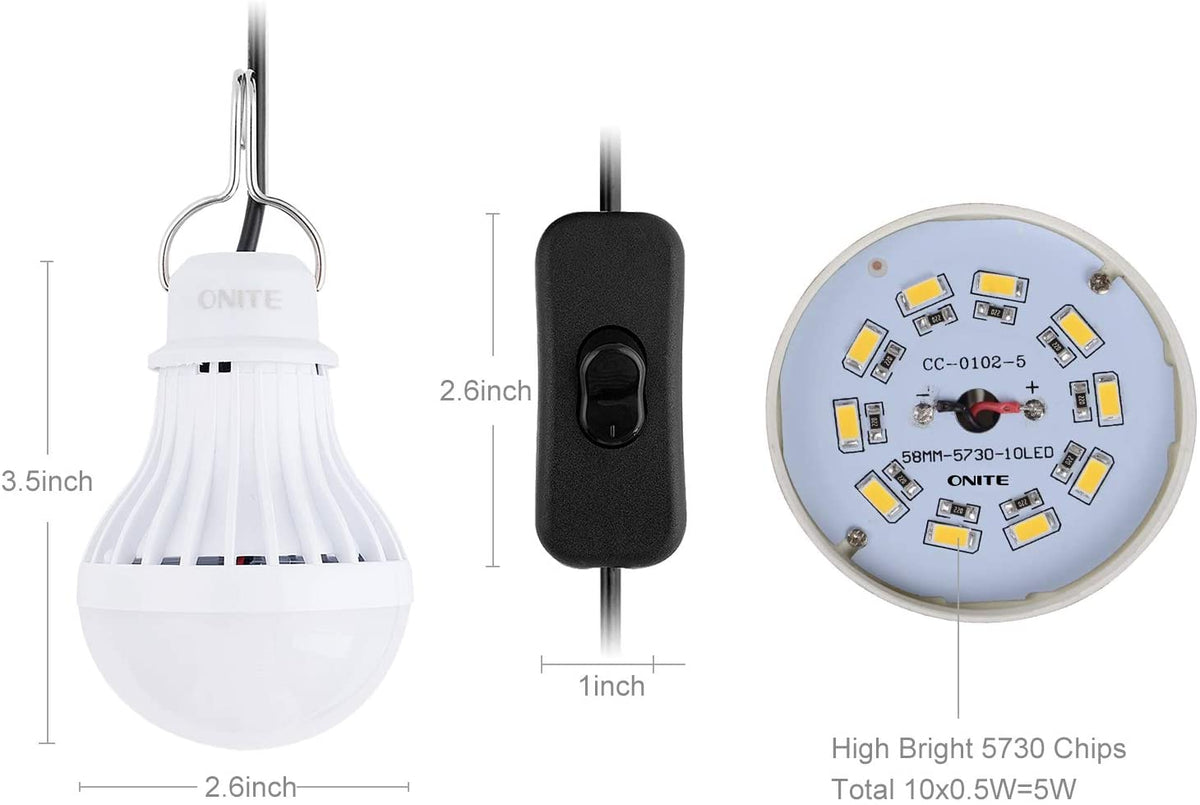 Onite USB LED Camping Light, Outdoor Light 1 Count (Pack of 1), Warmwhite
