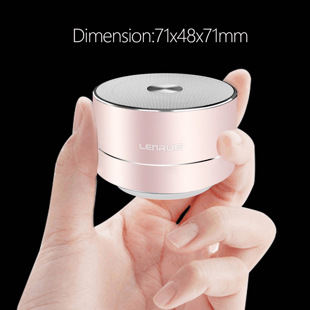 A2 LENRUE Portable Wireless Bluetooth Speaker with Rose Gold