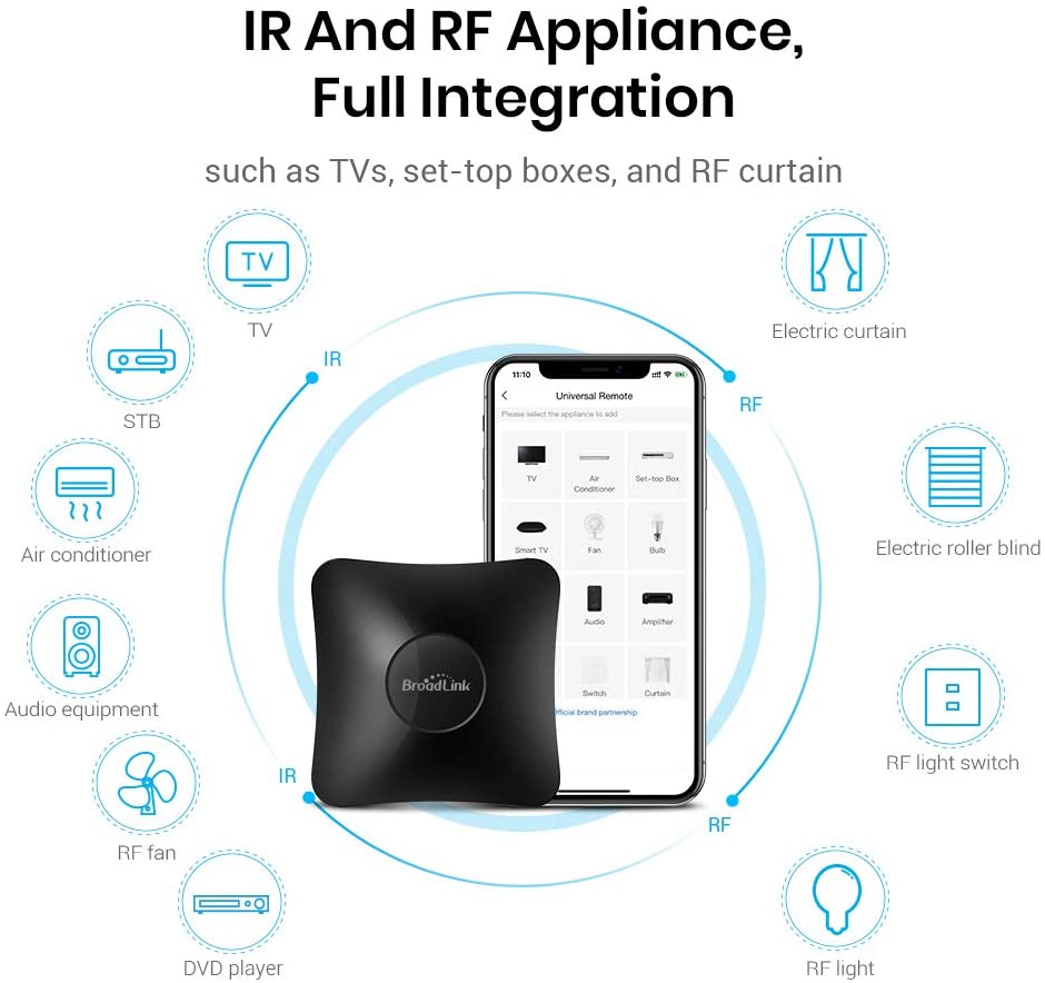 BroadLink IR/RF Smart Home Hub-WiFi Blaster for RM4 pro