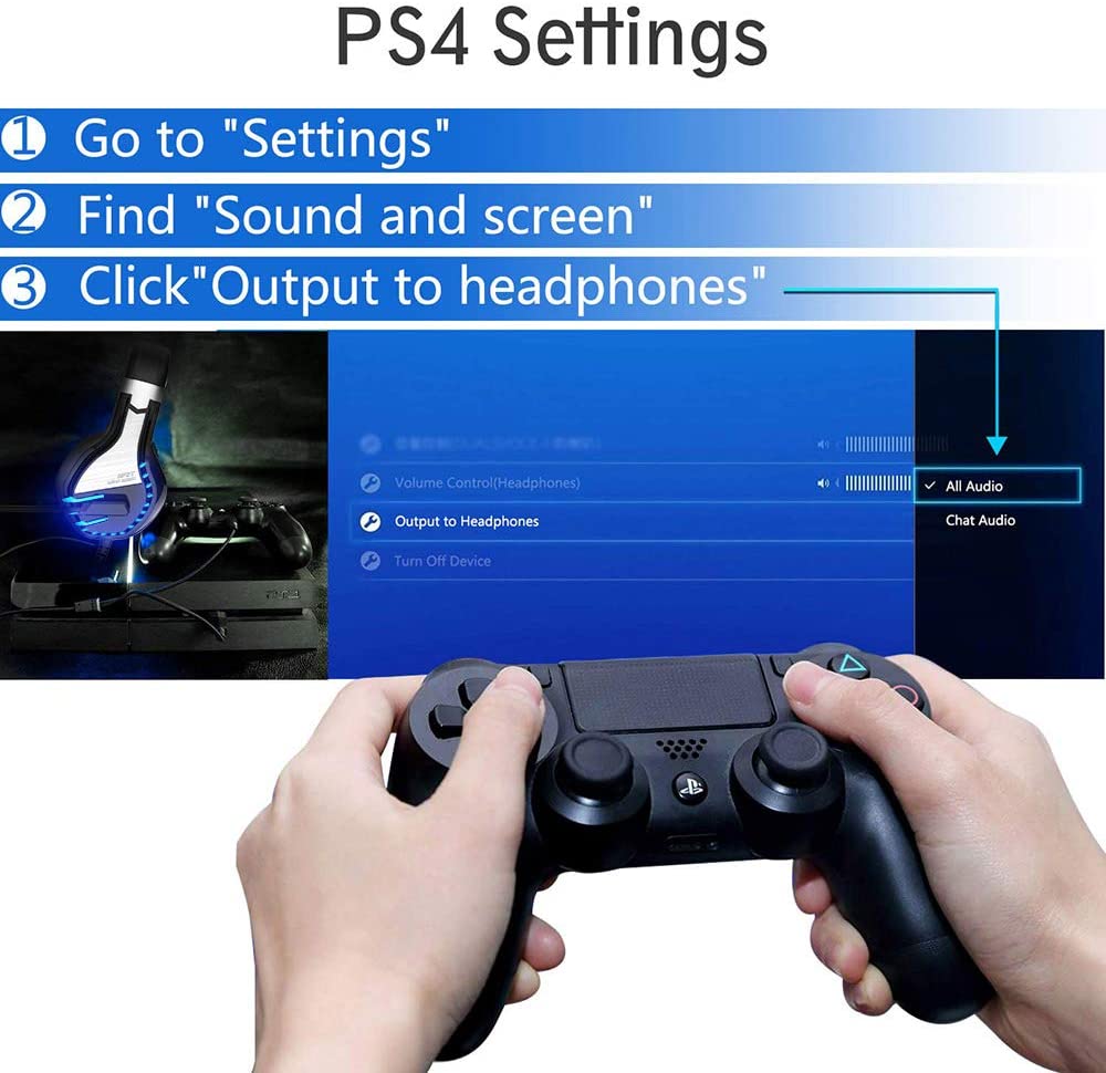 NPET HS10 Stereo Gaming Headset for PS4, PC, Xbox One Controller, Noise Blue