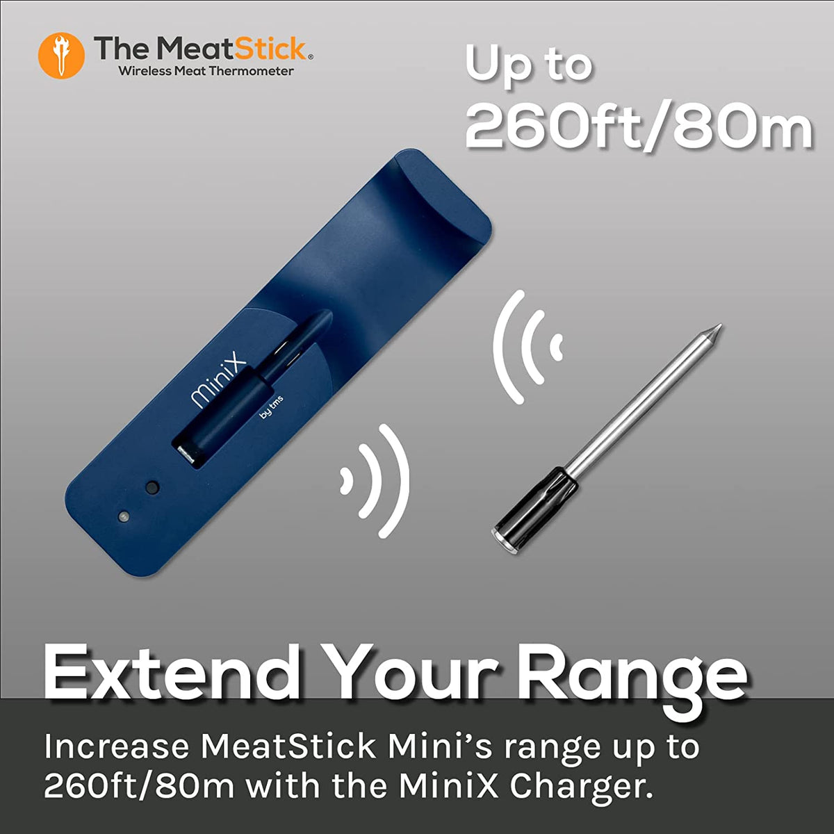 MeatStick MiniX Set | Wireless Meat Thermometer with Bluetooth | 260ft Range...