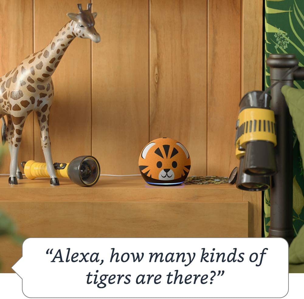 All-new Echo Dot (4th Gen) Kids Edition | Designed for kids, with Tiger