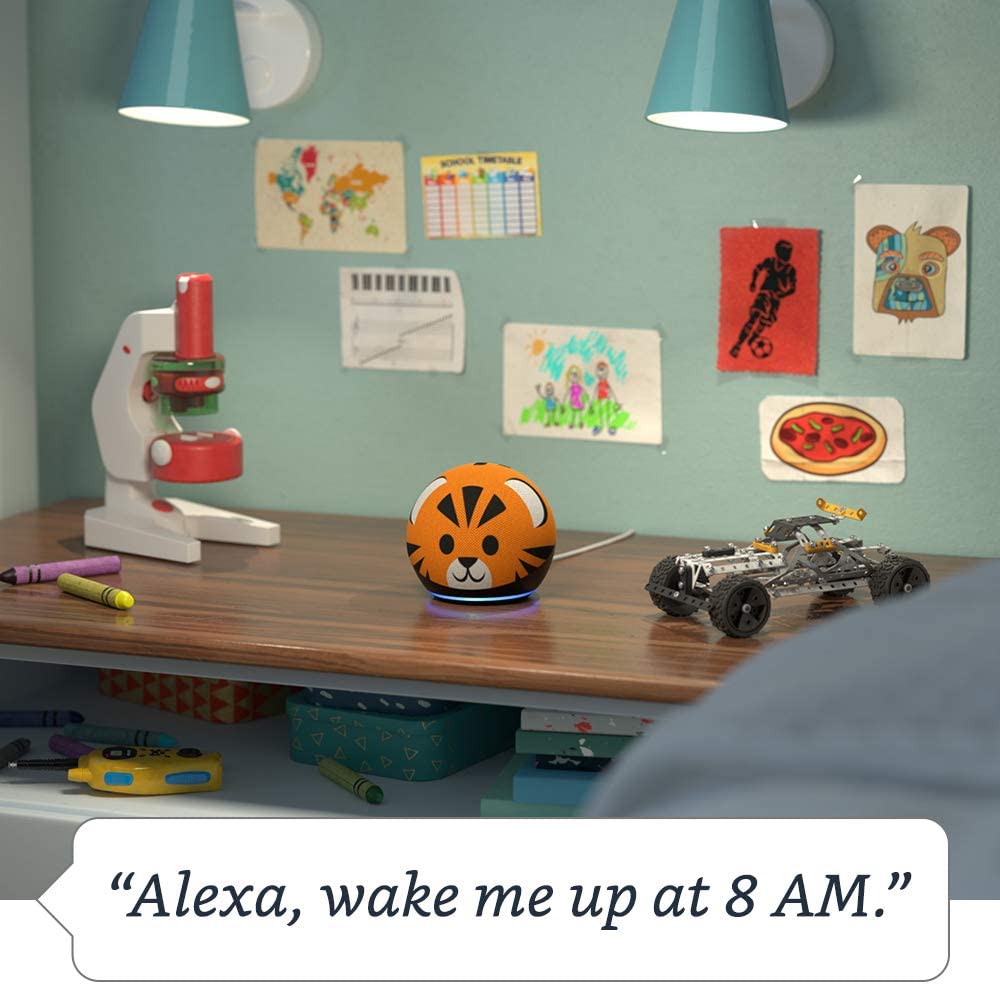 All-new Echo Dot (4th Gen) Kids Edition | Designed for kids, with Tiger