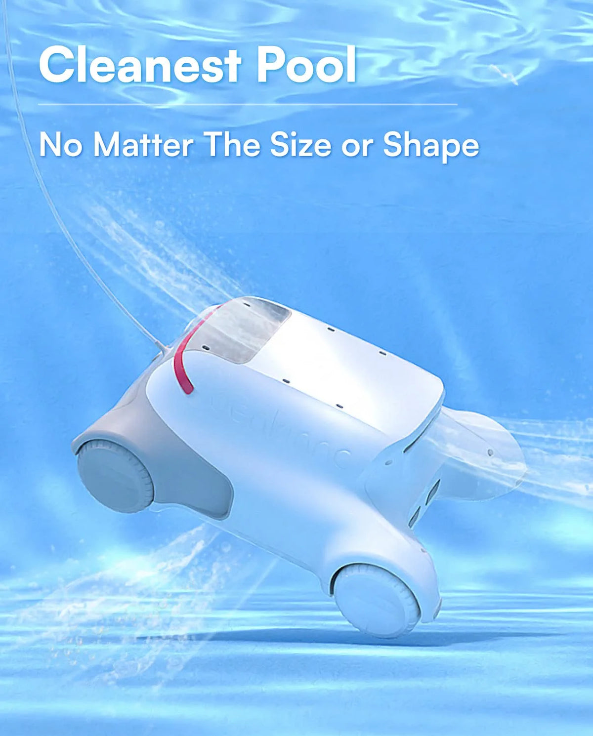 Genkinno P1 Cordless Robotic Pool Cleaner - Automatic Vacuum for White