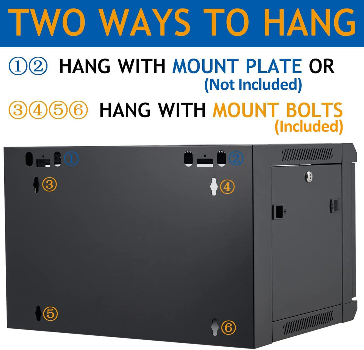 6U Wall Mount Server Cabinet Network Rack Vented Enclosure Locking Door by