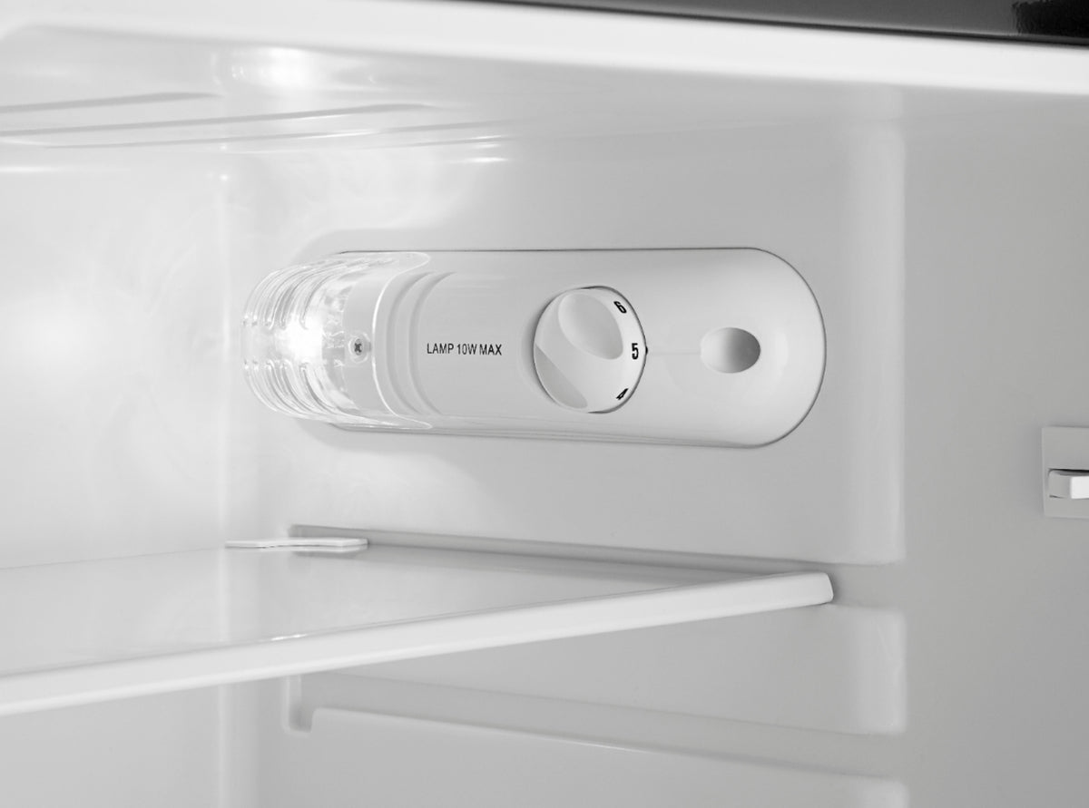 Insignia™ - 3.0 Cu. Ft. Mini Fridge with Top Freezer - Stainless steel
