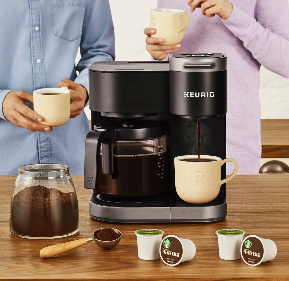 Keurig - K-Duo 12-Cup Coffee Maker and Single Serve K-Cup Brewer - Black