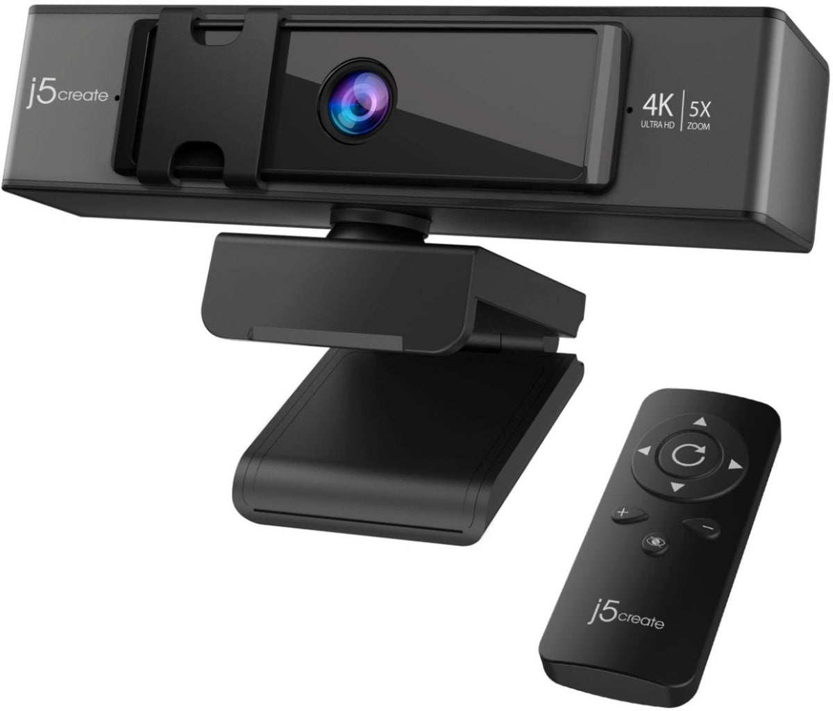 j5create - USB™ 4K ULTRA HD Webcam with 5x Digital Zoom Remote Control -...