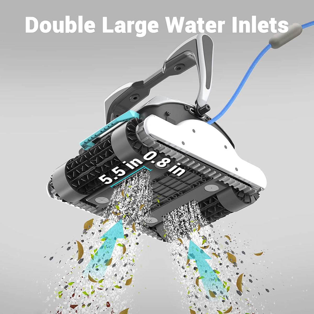 AIPER【Newest Tech】 Robotic Pool Cleaner with Wall Climbing, Automatic Gray