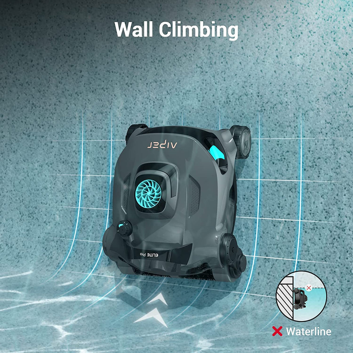 (2023 New) AIPER Elite Pro Cordless Robotic Pool Cleaner, Wall-Climbing Gray