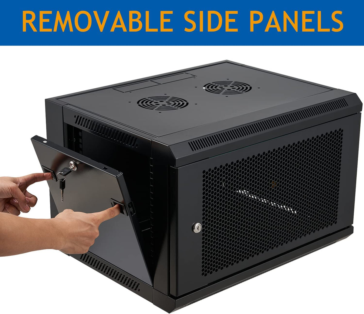 6U Wall Mount Server Cabinet Network Rack Vented Enclosure Locking Door by