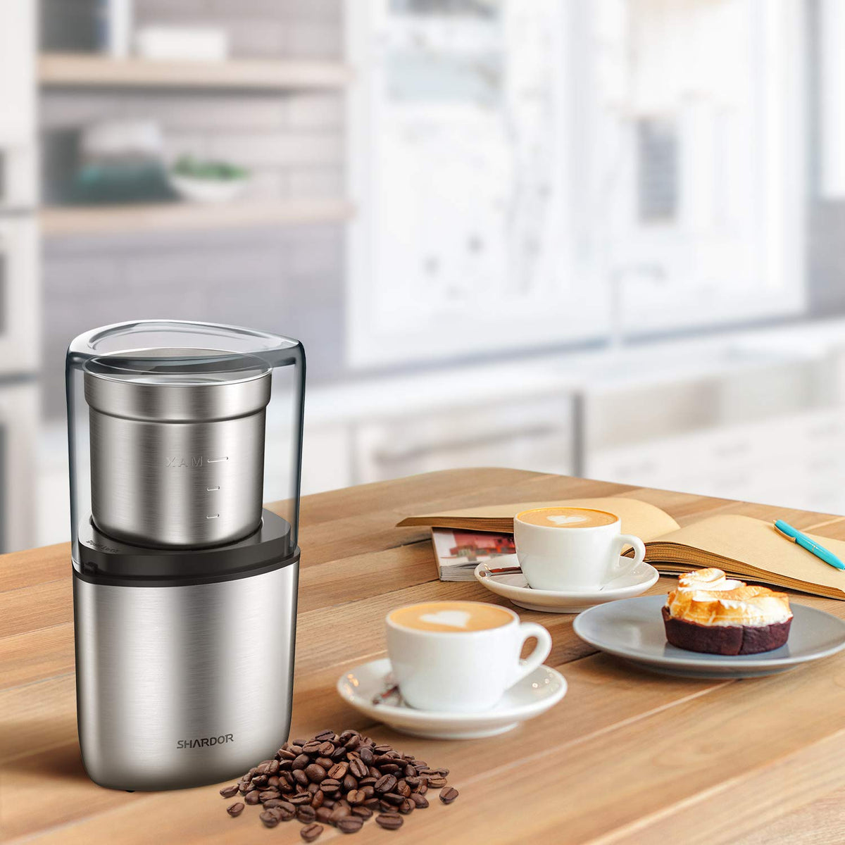 SHARDOR Electric Coffee Bean Grinder, Spice 1 CG715S, sliver