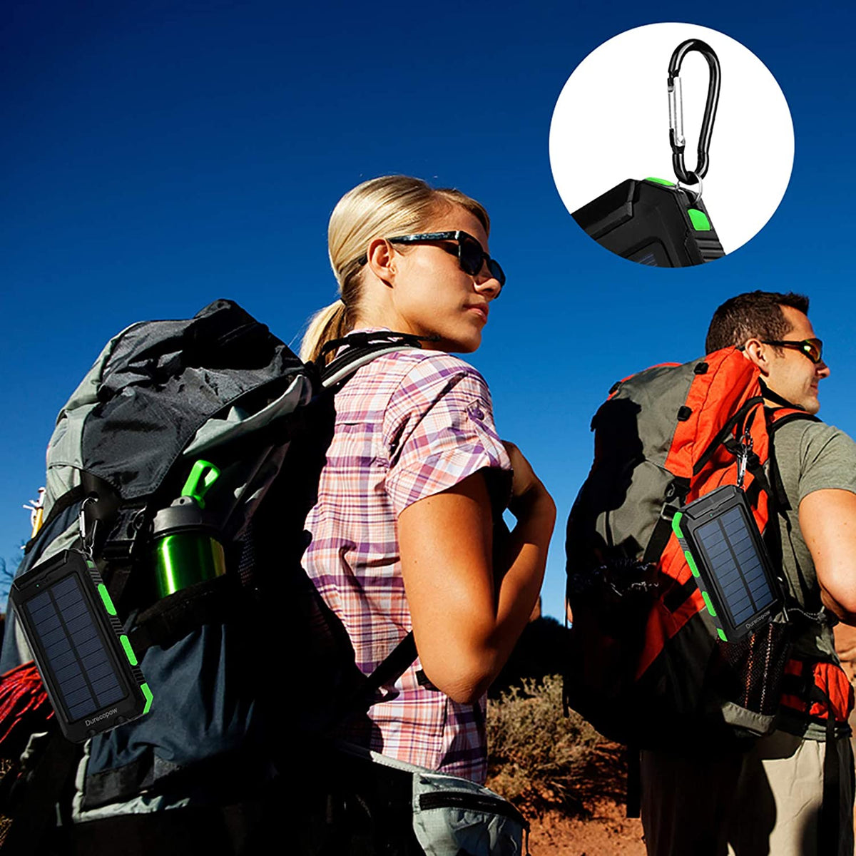 Durecopow Solar Charger, 20000mAh Portable Outdoor Waterproof 20000mAh-Green
