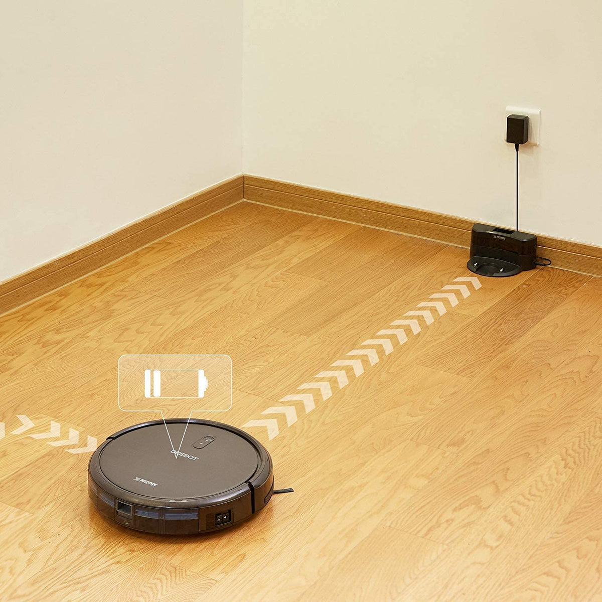ECOVACS DEEBOT N79S Robotic Vacuum Cleaner with Max Power Suction, Dark Brown