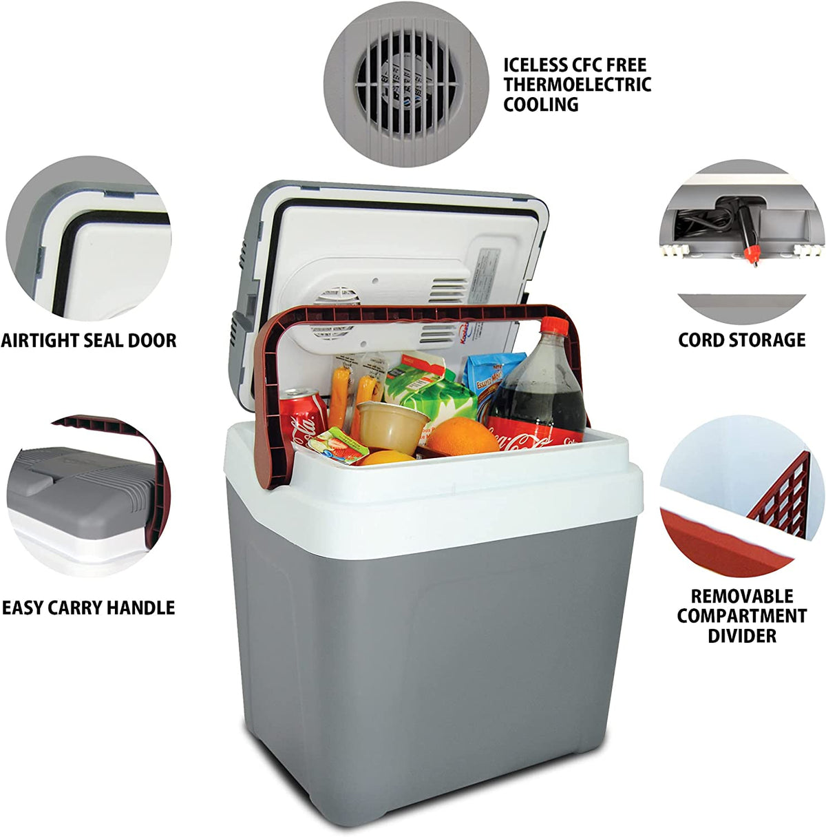 Koolatron Thermoelectric Iceless 12 Volt Cooler 26 qt (24 L), 26 Quart, Gray