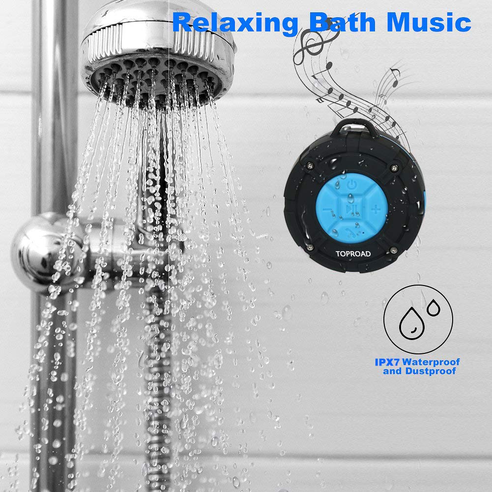 [2019 Version] Portable Shower Speaker,TOPROAD IPX7 Waterproof Wireless...