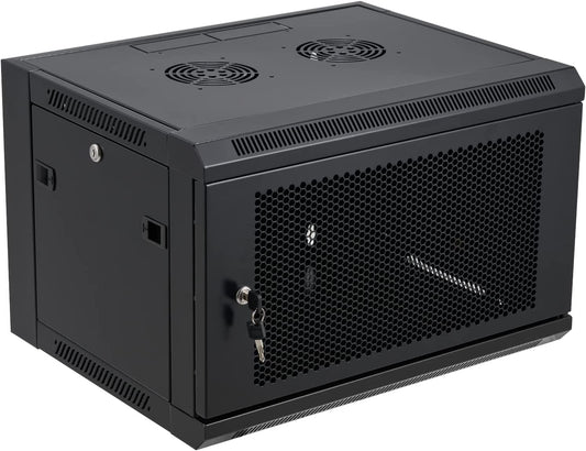 6U Wall Mount Server Cabinet Network Rack Vented Enclosure Locking Door by
