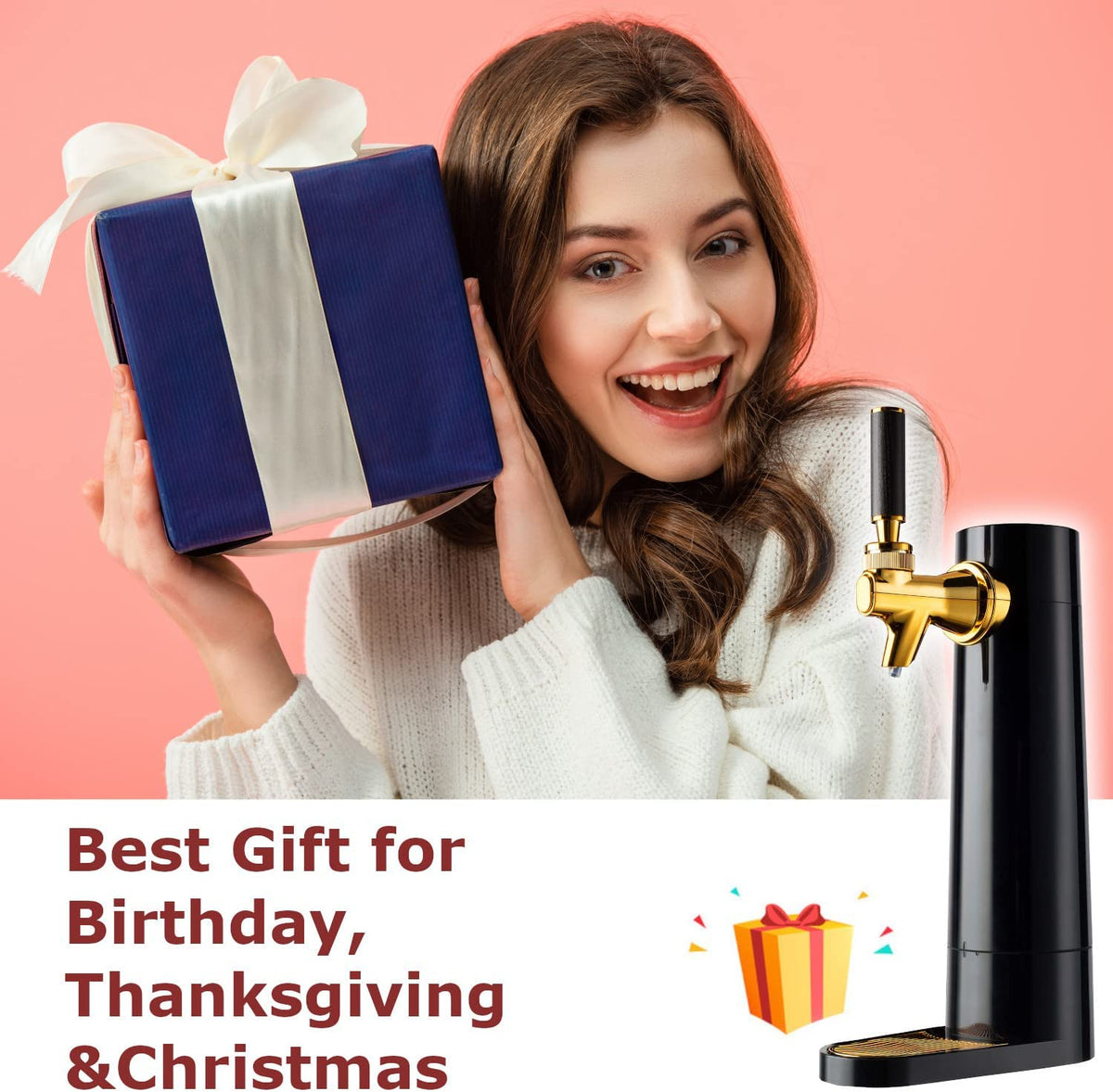 GREEN HOUSE Portable Beer & Ultra Fine Foam Dispenser - Mini Kegerator Black