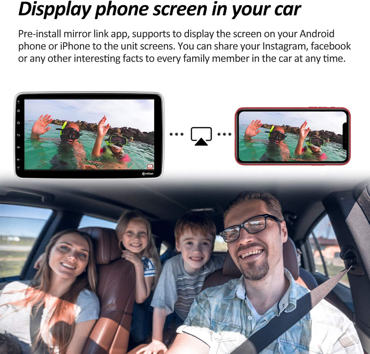 Double Din Car Stereo - Corehan 10.1 inch Andeoid 10-2GB Ram 16GB Rom