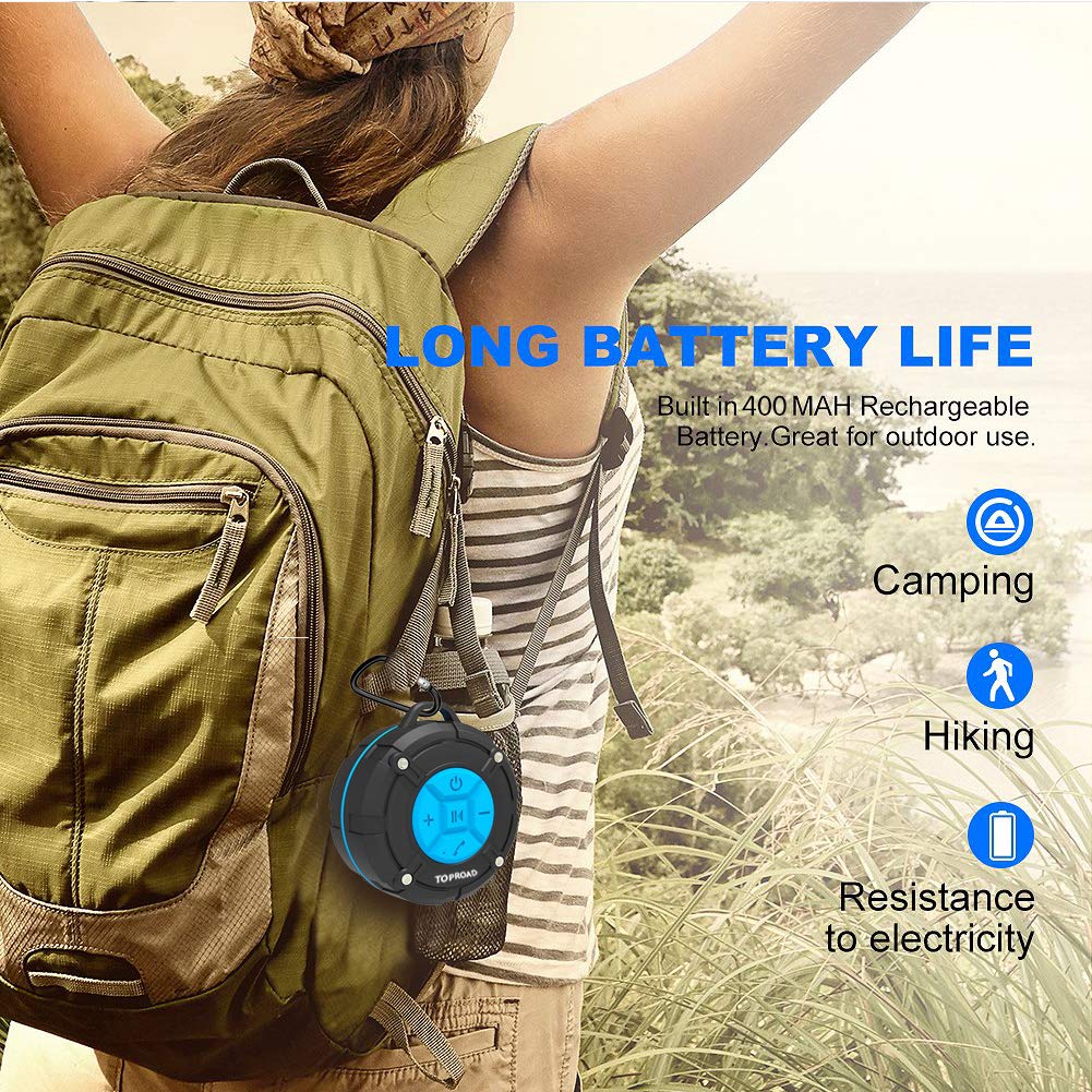 [2019 Version] Portable Shower Speaker,TOPROAD IPX7 Waterproof Wireless...