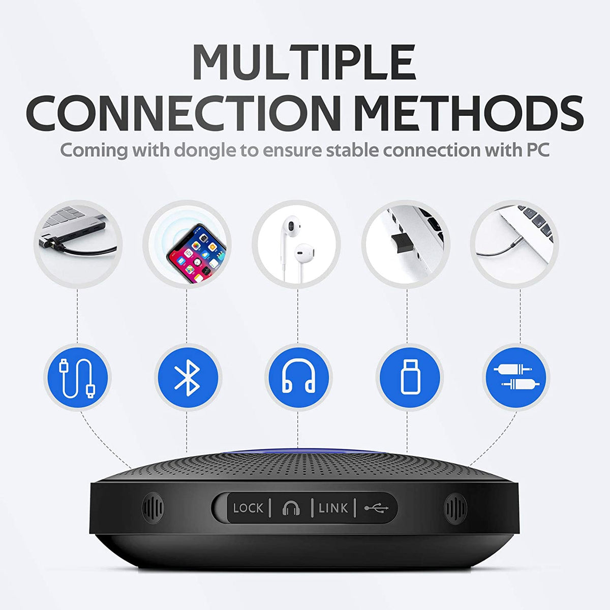 Bluetooth Speakerphone - eMeet M2 Max Professional Conference Speaker Black