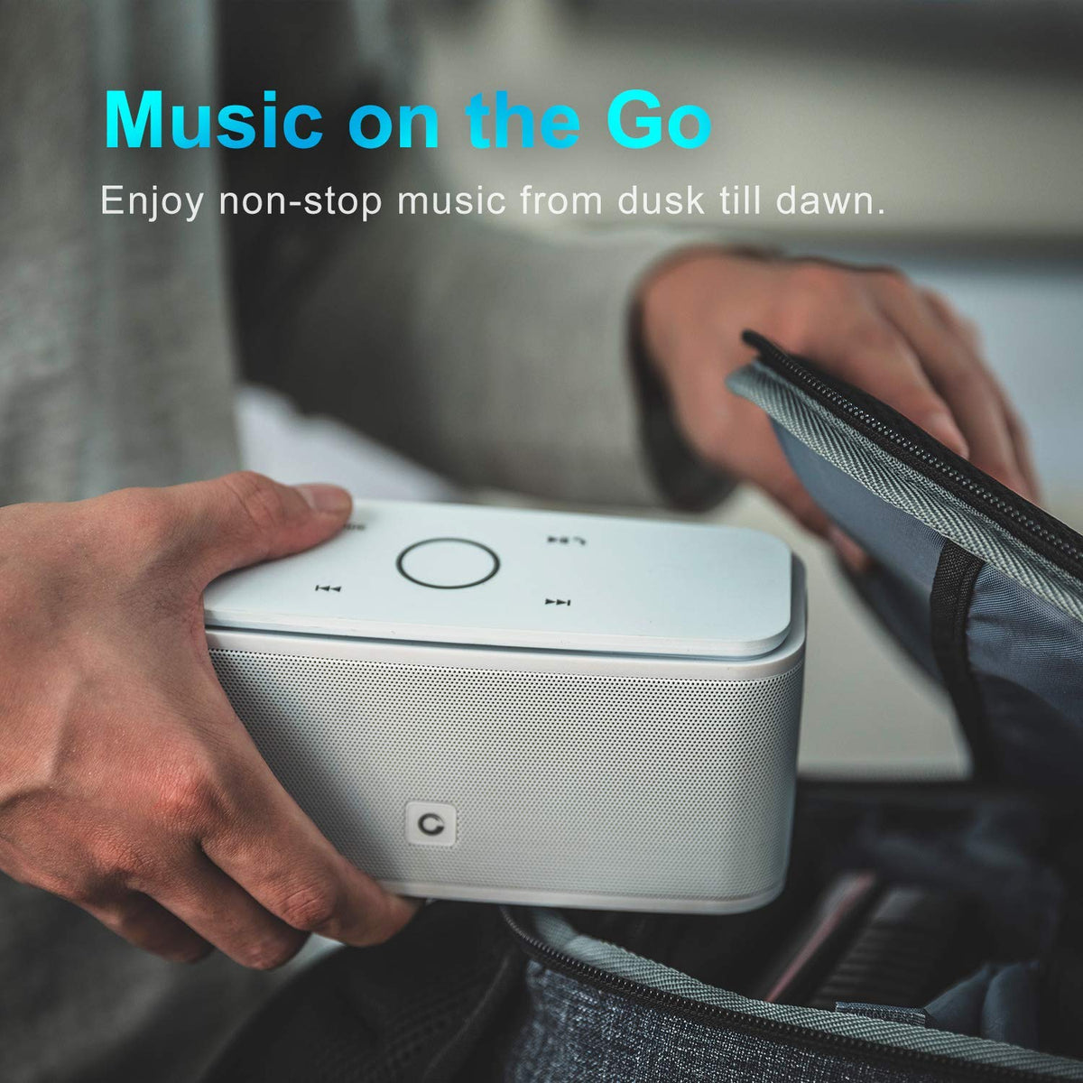 DOSS SoundBox Bluetooth Speaker, Portable Wireless 4.0 Touch White
