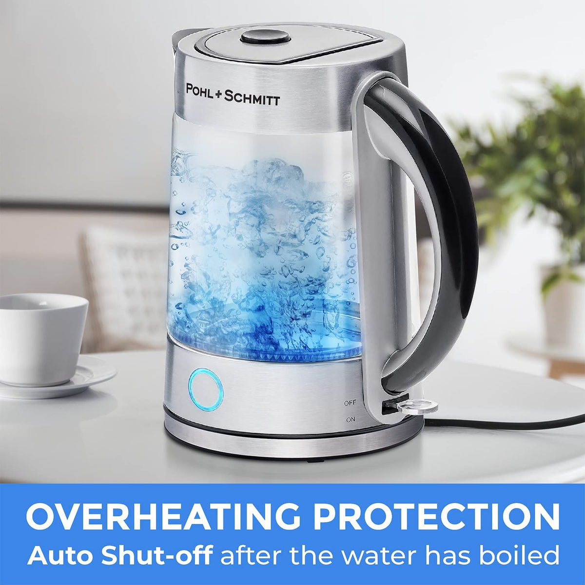 Pohl Schmitt 1.7L Electric Kettle with Upgraded Stainless Steel Silver