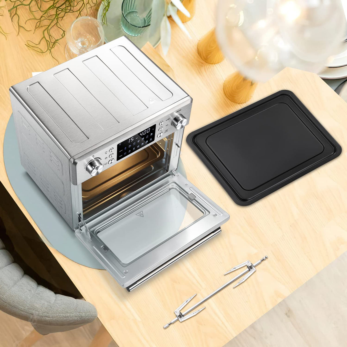 R.W.FLAME 26.4QT Air Fryer Oven, 2 in 1 Toaster Oven Combo,
