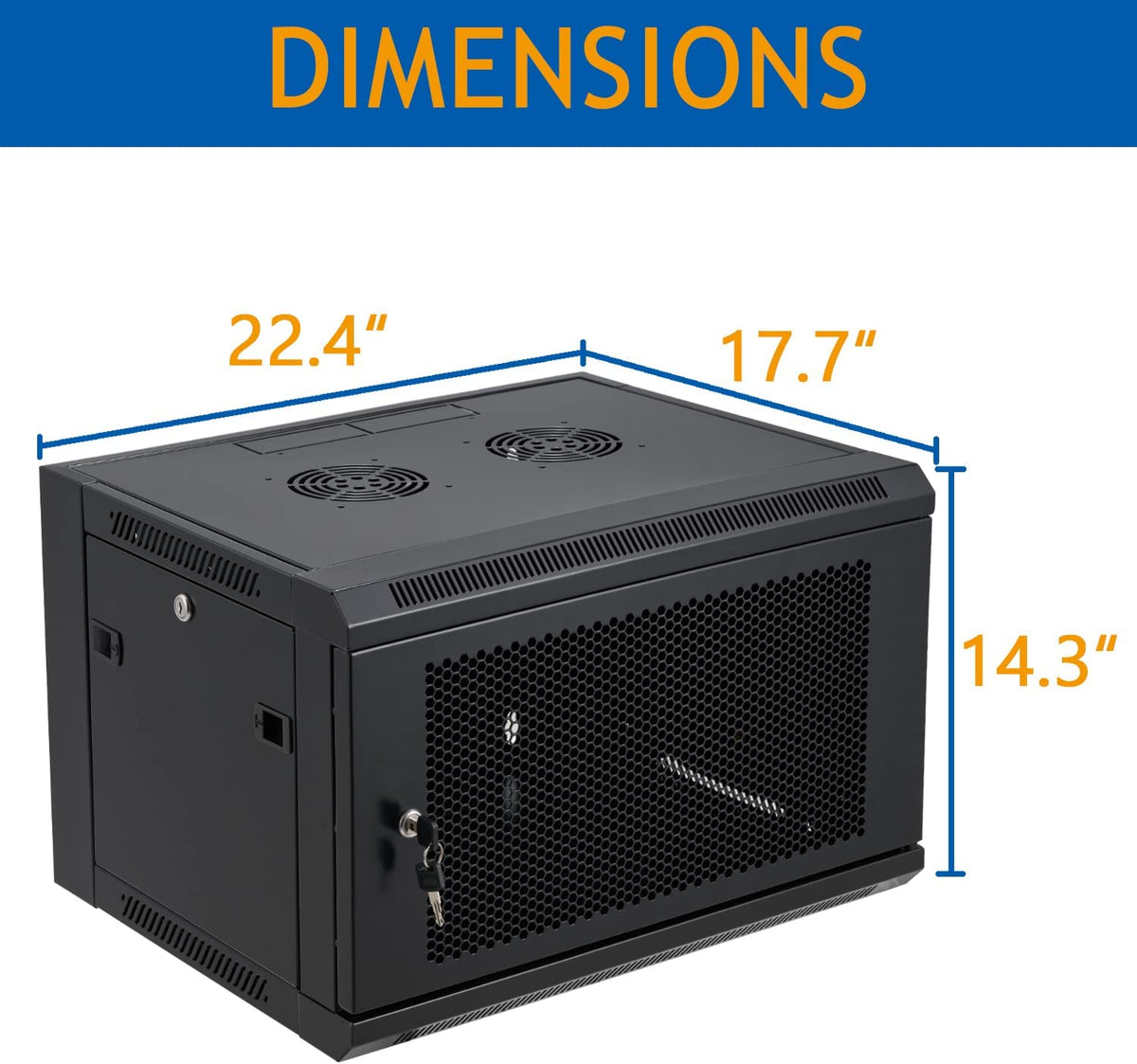 6U Wall Mount Server Cabinet Network Rack Vented Enclosure Locking Door by