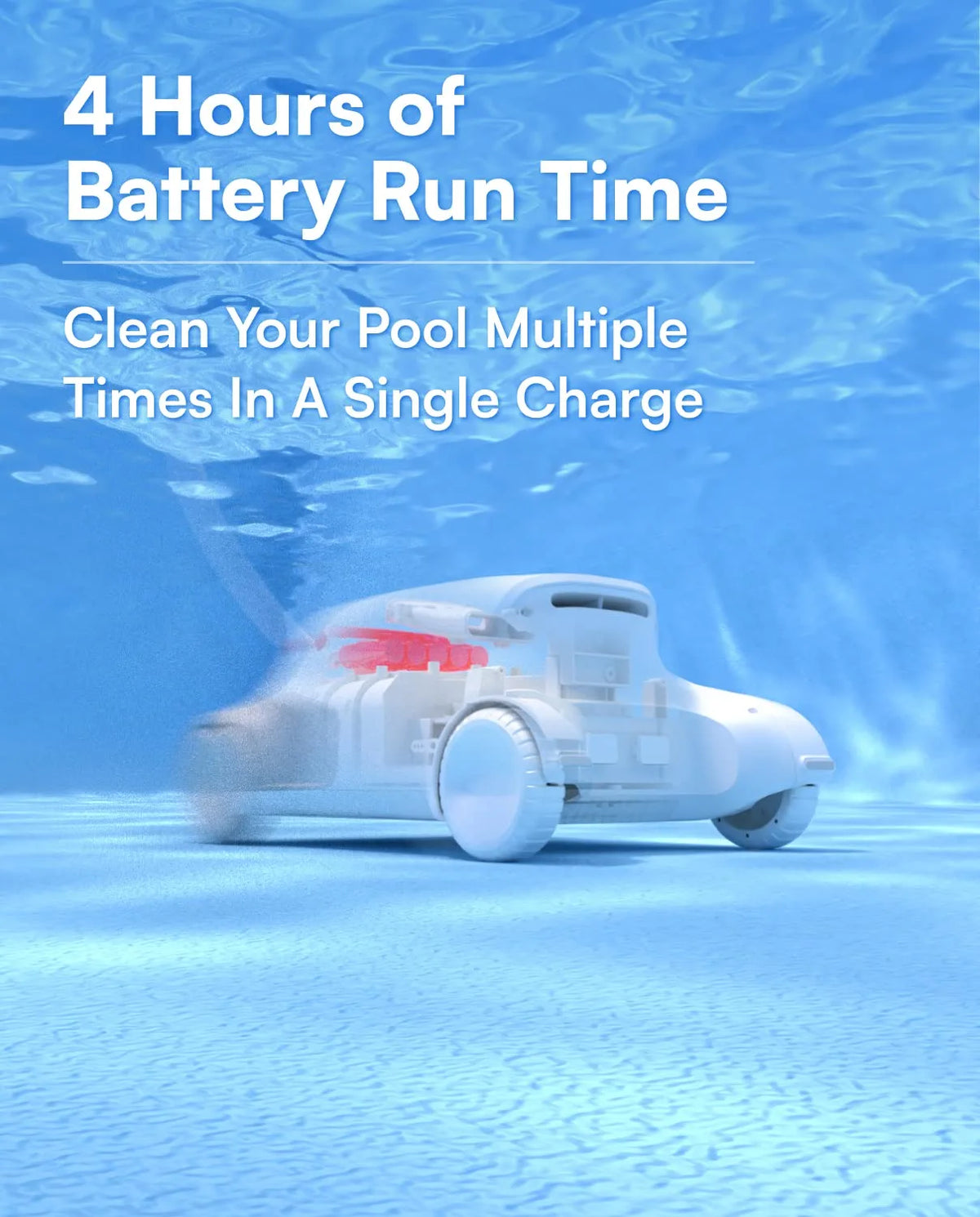 Genkinno P1 Cordless Robotic Pool Cleaner - Automatic Vacuum for White
