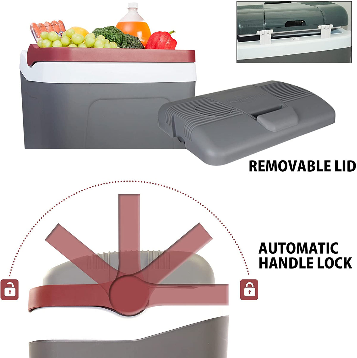 Koolatron Thermoelectric Iceless 12 Volt Cooler 26 qt (24 L), 26 Quart, Gray