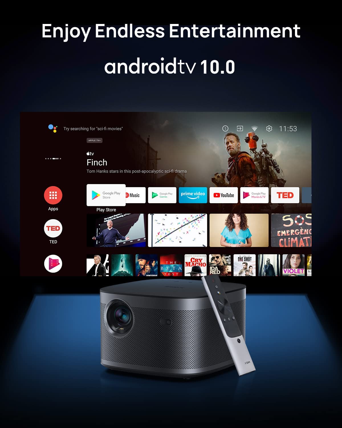 XGIMI Horizon Pro 4K Projector, 2200 ANSI Lumens, Android TV 10.0 Movie...