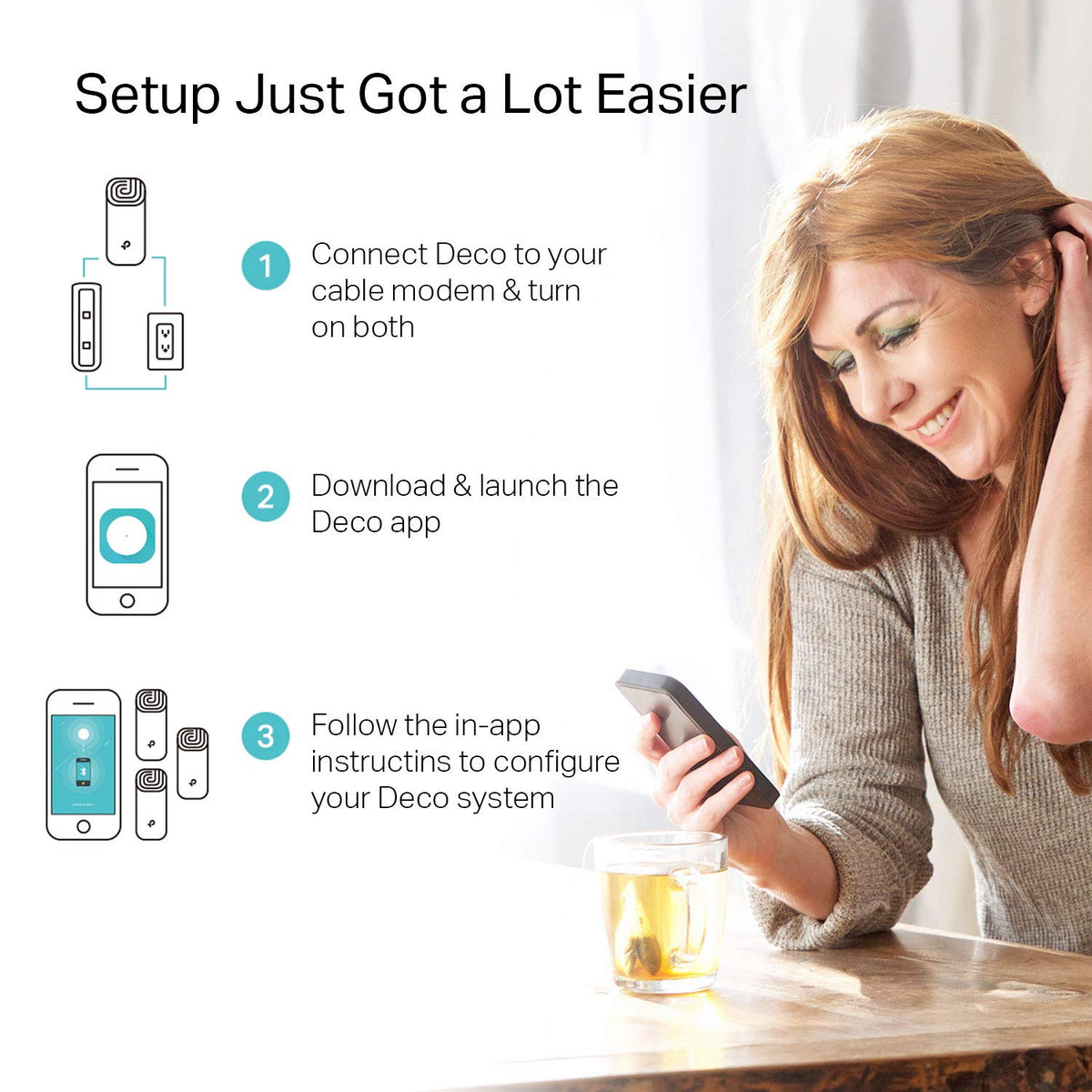 TP-Link Deco Whole Home Mesh WIFI System – Seamless Roaming, Adaptive 3 Pack