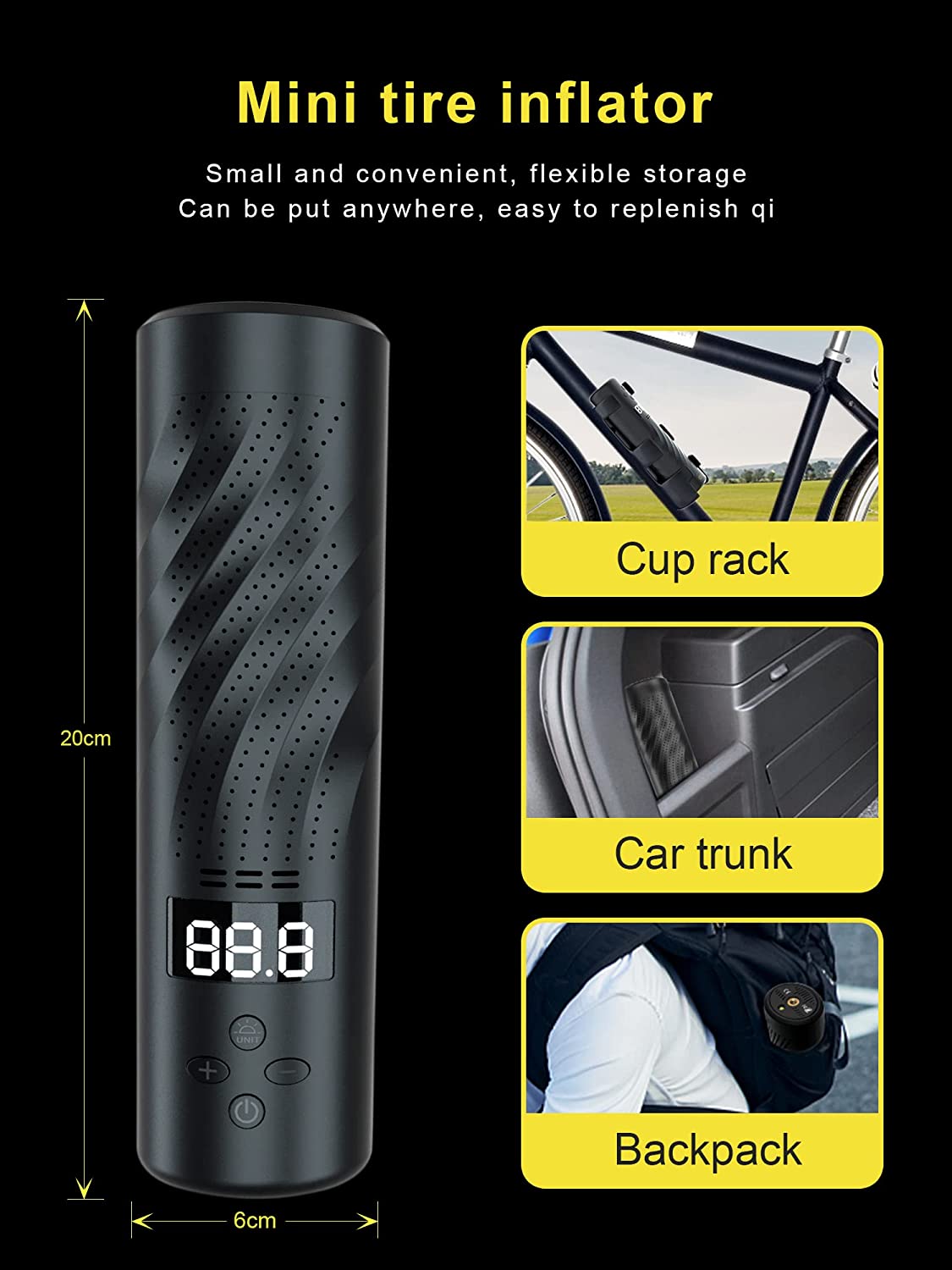 LENDOO Electric Cordless Air Pump Portable Compressor Tire Inflator,...