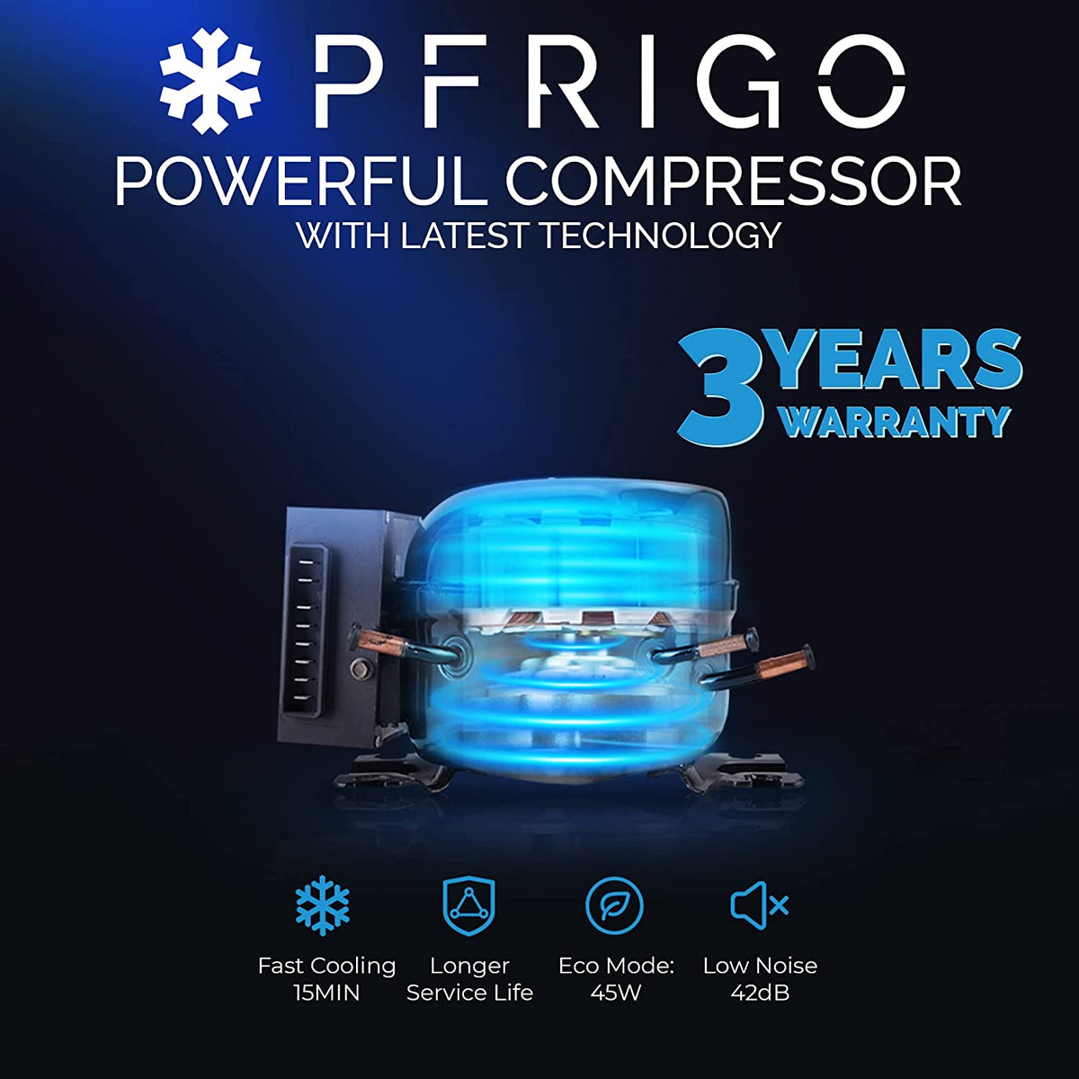 PFRIGO Car Fridge 80 Quart (75L) Portable 12v Cooler with Rolling Black