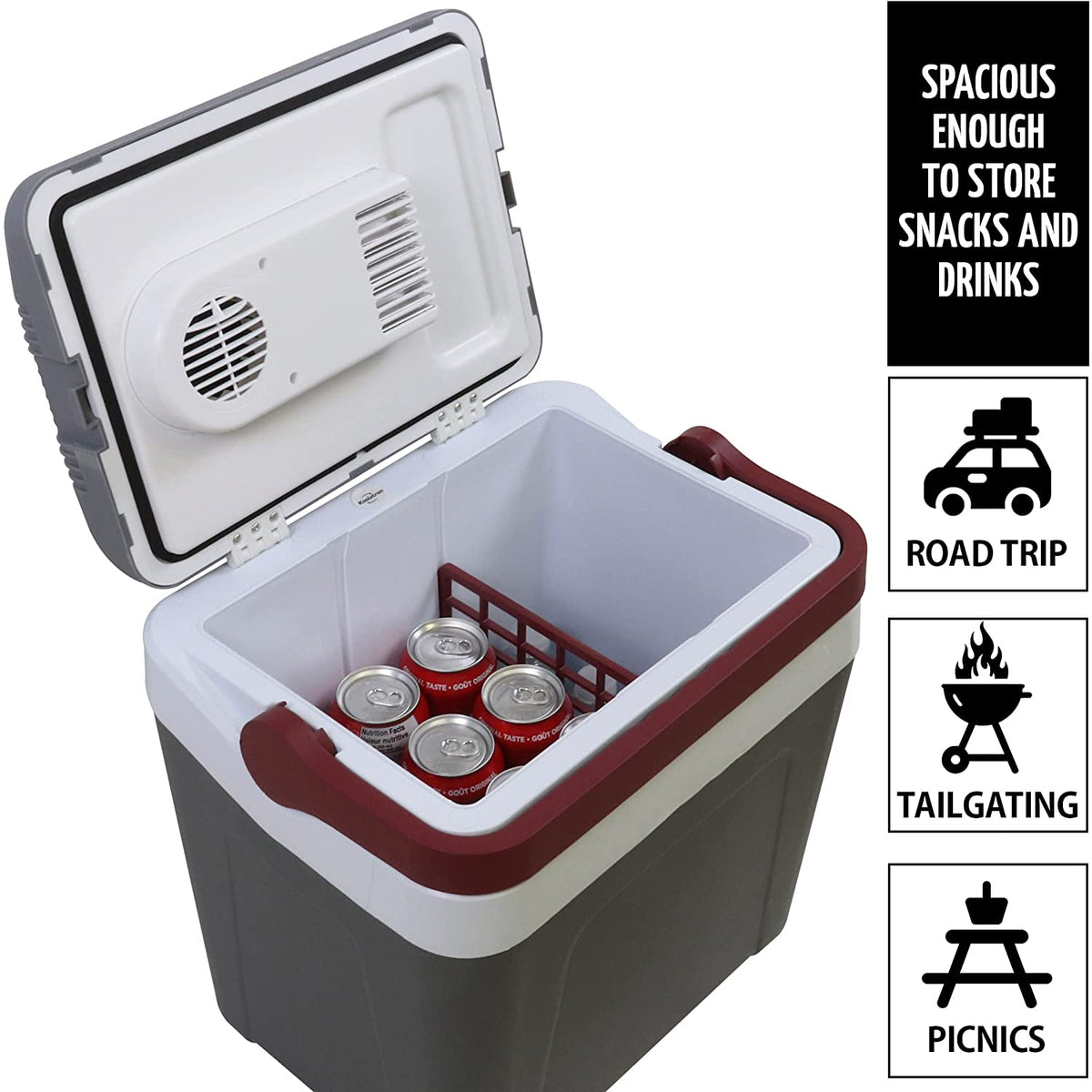 Koolatron Thermoelectric Iceless 12 Volt Cooler 26 qt (24 L), 26 Quart, Gray