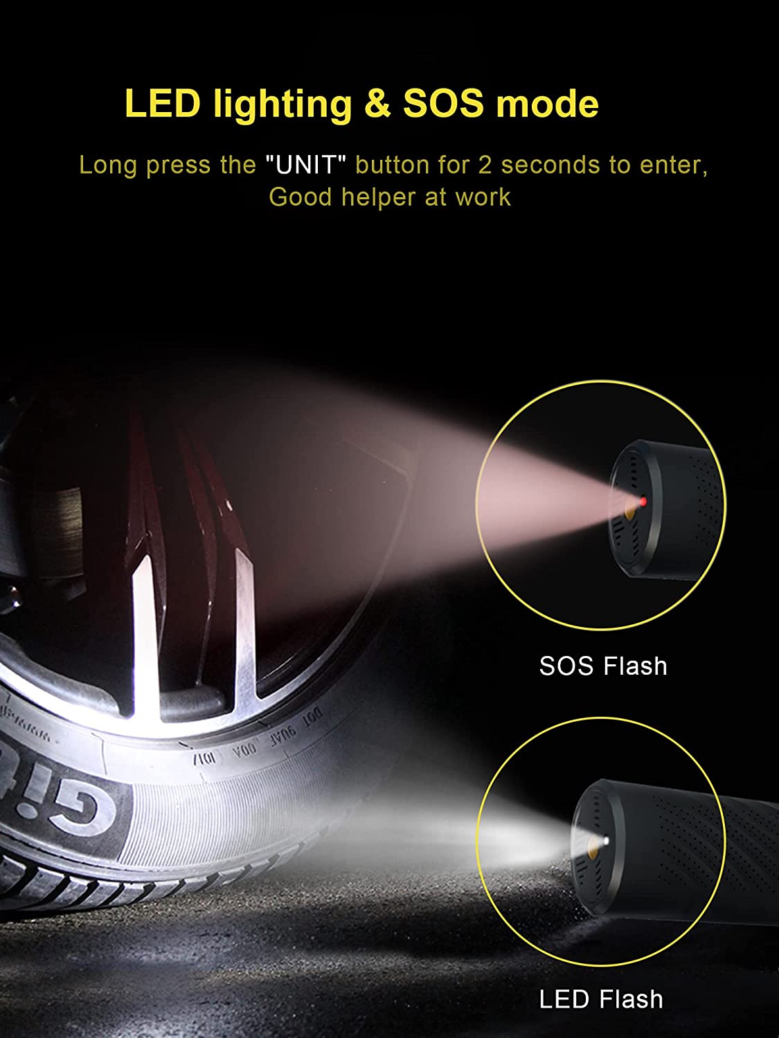 LENDOO Electric Cordless Air Pump Portable Compressor Tire Inflator,...