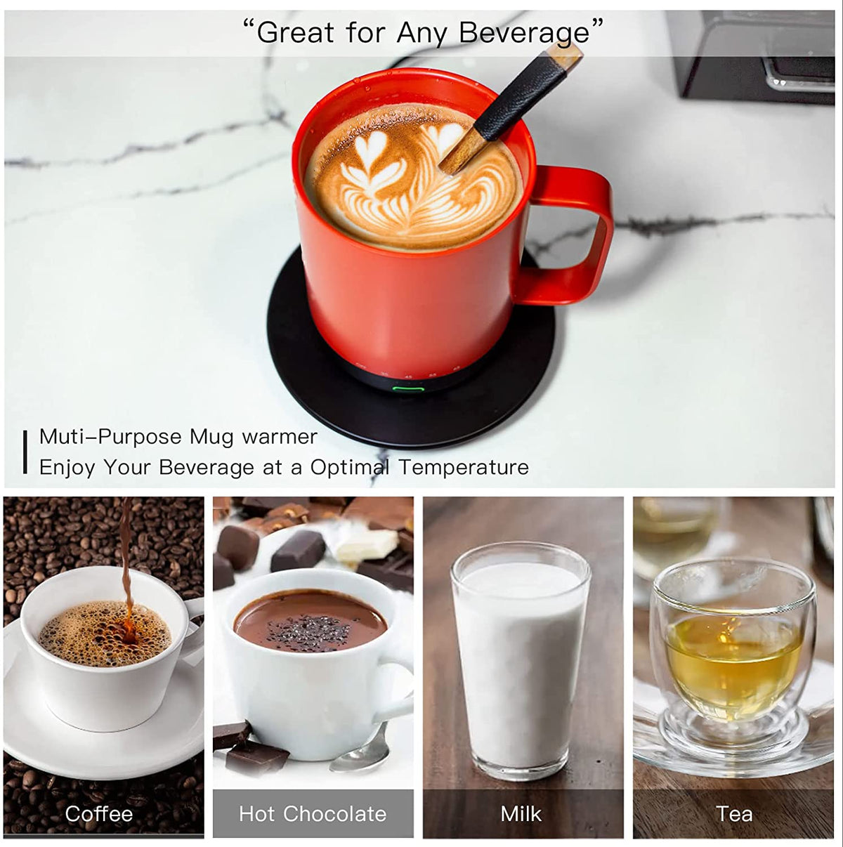 VSITOO Temperature Control Smart Mug with Lid, Coffee Warmer Mug...