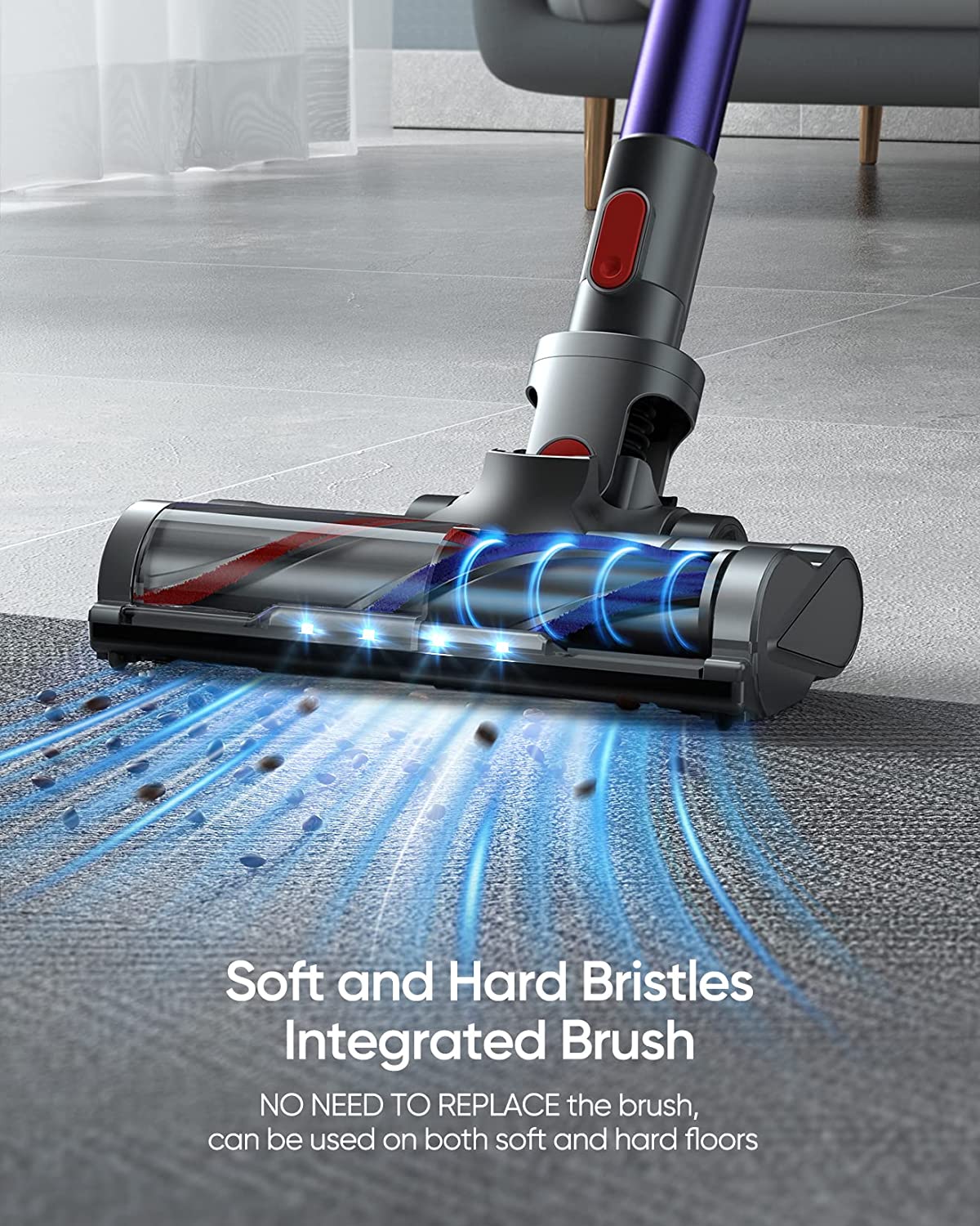 BuTure Cordless Vacuum Cleaner, 400W 33Kpa Powerful Stick with 55min...