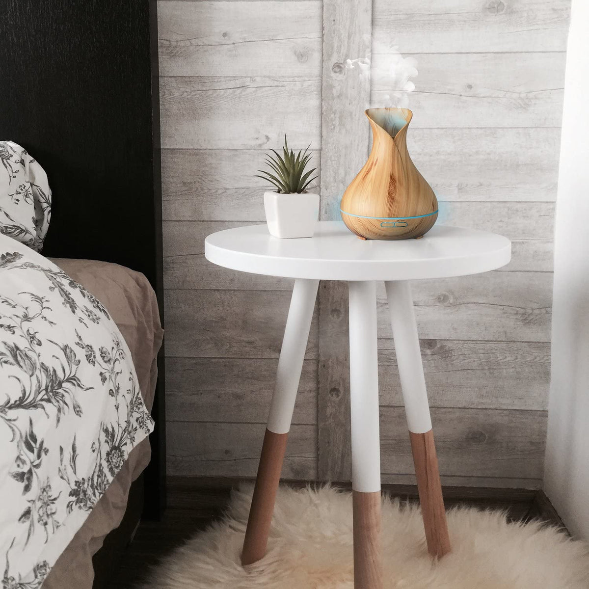 Smart WiFi Wireless Essential Oil Aromatherapy Diffuser - Works Light Brown