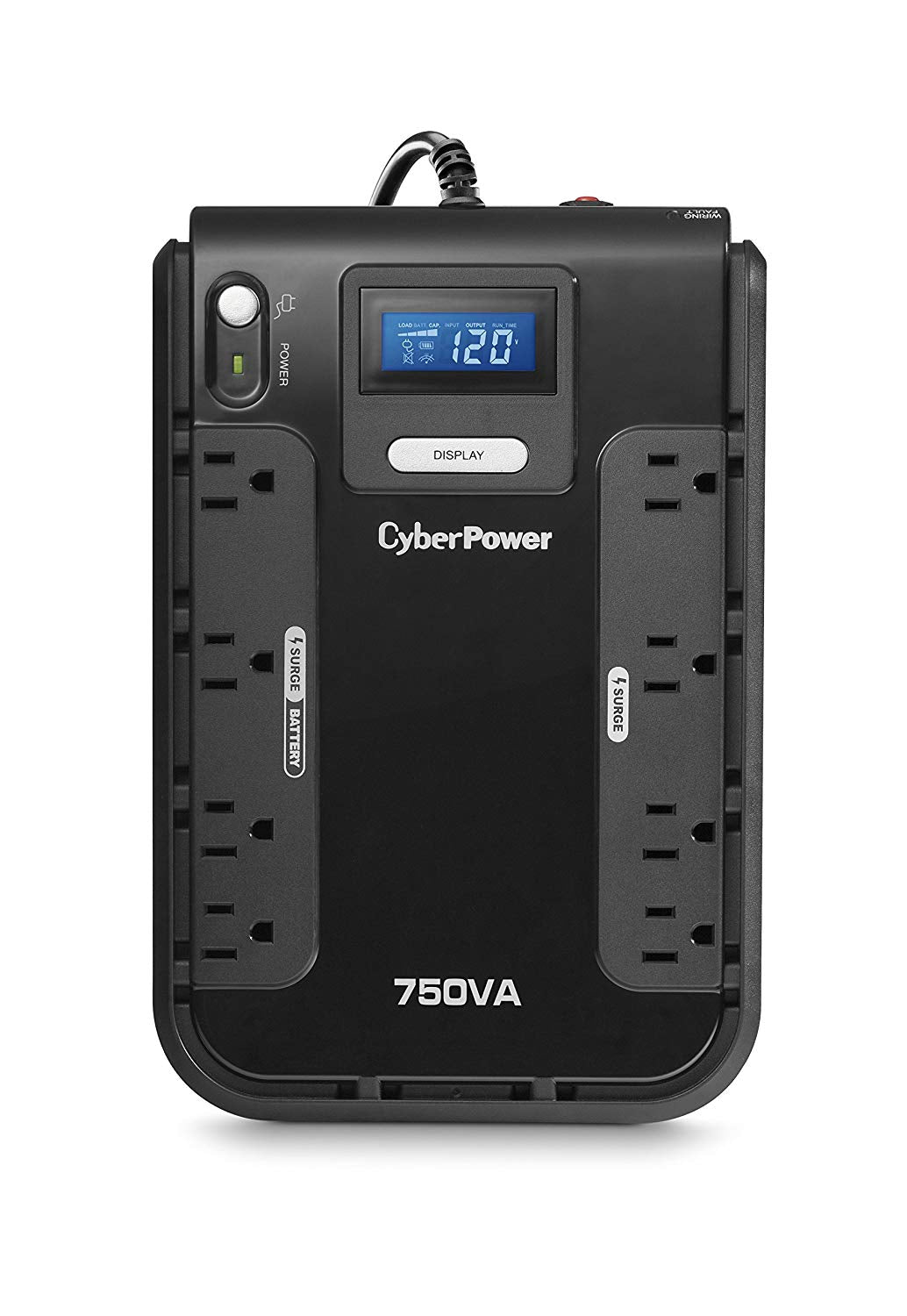 CyberPower CP750LCD Intelligent LCD UPS System, 750VA/420W, 8 Outlets,...