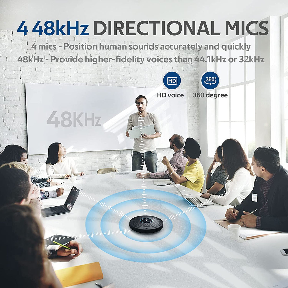 Bluetooth Speakerphone - eMeet M2 Max Professional Conference Speaker Black