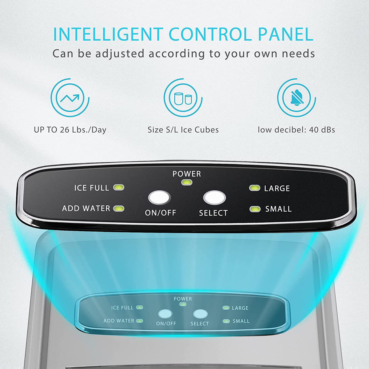 VIVOHOME Electric Portable Compact Countertop Automatic Ice Cube 26lbs / day
